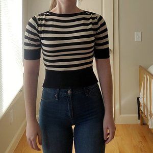 Vintage Cropped Striped Sweater
